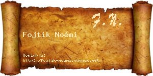 Fojtik Noémi névjegykártya